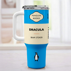 Custom Classic Penguin Book 40oz Tumbler Straw Lid and Handle - Personalized Literary-Themed Tumbler