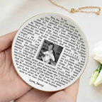 Custom Vintage Photo Jewelry Dish Mother Day Gift - Personalised Trinket Tray Gift for Mom