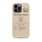 Custom Library Card Phone Case - Personalized Hard Phone Case, Dual Layer Shockproof Drop Protection