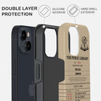 Custom Library Card Phone Case - Personalized Hard Phone Case, Dual Layer Shockproof Drop Protection
