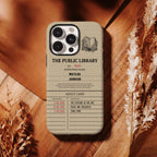 Custom Library Card Phone Case - Personalized Hard Phone Case, Dual Layer Shockproof Drop Protection