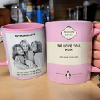 Personalized Photo Penguin Book Accent Two-tone Mug: Custom Classic Penguin Book Two-tone Mug