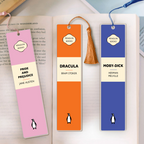Custom Cover Penguin Book Bookmark For Book Lovers - Custom Acrylic Bookmark With Tassel