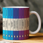 Custom Rainbow Penguin Book Mug - Personalized Mug