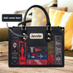 Custom Gothic Classic Book Spines Leather Handbag & Leather Wallet Collection - Personalized Bookish Handbag for Book Lovers