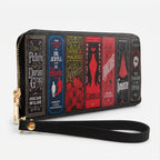 Custom Gothic Classic Book Spines Leather Handbag & Leather Wallet Collection - Personalized Bookish Handbag for Book Lovers