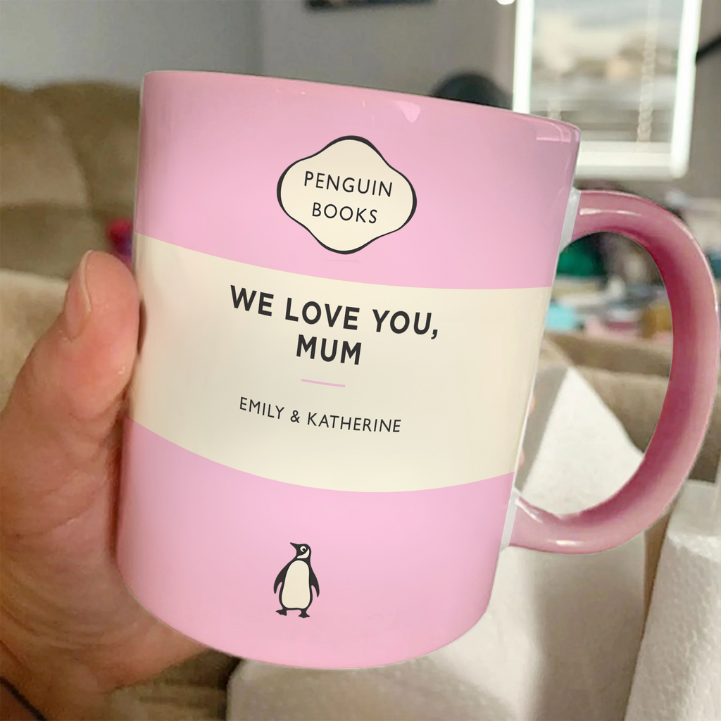 Personalized Photo Penguin Book Accent Two-tone Mug: Custom Classic Penguin Book Two-tone Mug