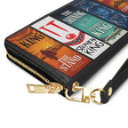 Custom Stephen King Classic Book Spines Leather Handbag & Leather Wallet Collection - Personalized Bookish Handbag for Book Lovers