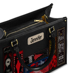 Custom Gothic Classic Book Spines Leather Handbag & Leather Wallet Collection - Personalized Bookish Handbag for Book Lovers