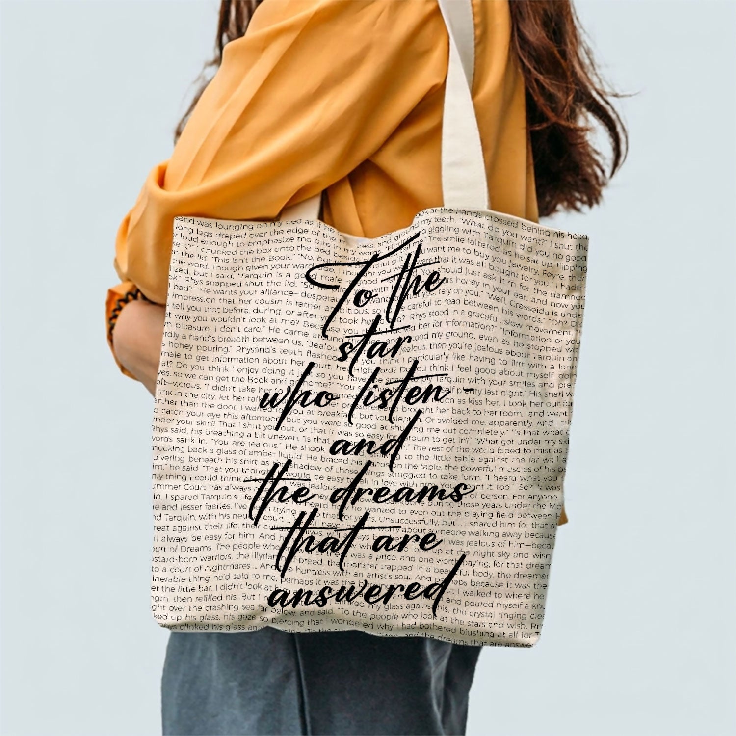 To The Stars Who Listen Tote Bag - Lightweight Reusable Grocery Shopping Cloth Bags With Zip