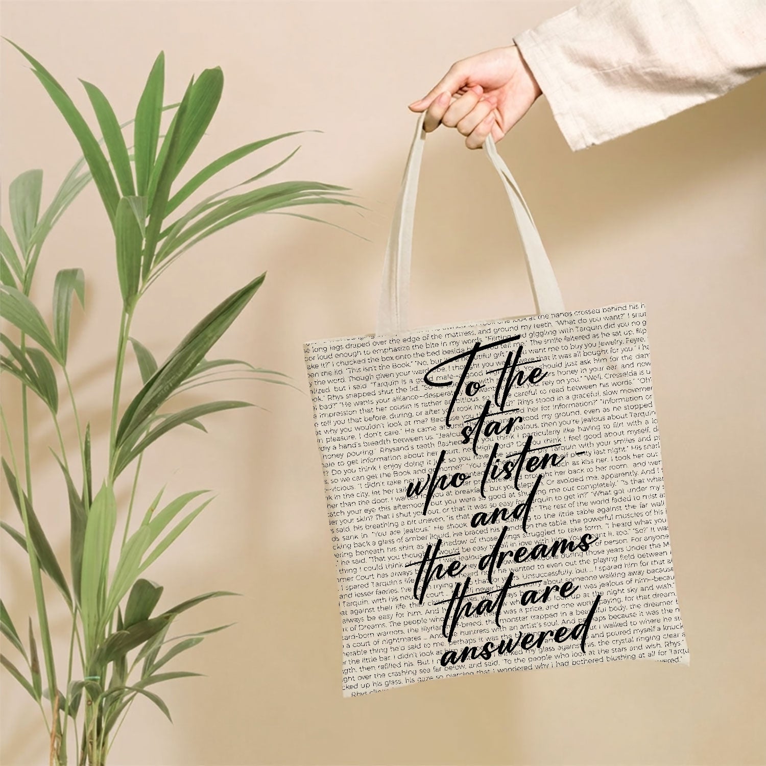 To The Stars Who Listen Tote Bag - Lightweight Reusable Grocery Shopping Cloth Bags With Zip