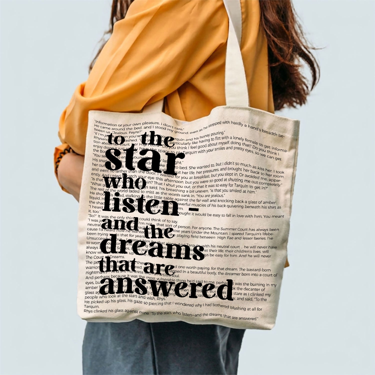 To The Stars Who Listen Tote Bag - Lightweight Reusable Grocery Shopping Cloth Bags With Zip