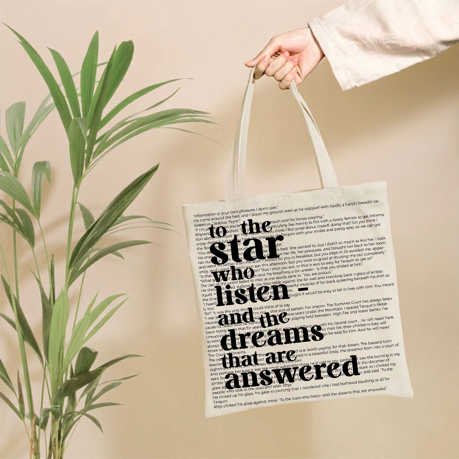 To The Stars Who Listen Tote Bag - Lightweight Reusable Grocery Shopping Cloth Bags With Zip