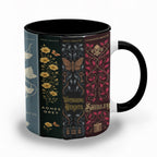 Brontë Sisters Classic Book Spines Accent Two-tone Mug - Bookish Two-tone Mug Gift - Unique Gift for Book Lovers