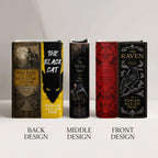 Edgar Allen Poe Book Spines Art Ceramic Book Vase - Horror Book Spines Bookish Decor - Unique Gift for Book Lovers