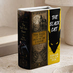 Edgar Allen Poe Book Spines Art Ceramic Book Vase - Horror Book Spines Bookish Decor - Unique Gift for Book Lovers