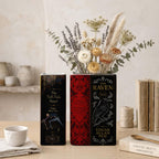 Edgar Allen Poe Book Spines Art Ceramic Book Vase - Horror Book Spines Bookish Decor - Unique Gift for Book Lovers