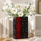 Edgar Allen Poe Book Spines Art Ceramic Book Vase - Horror Book Spines Bookish Decor - Unique Gift for Book Lovers