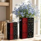 Edgar Allen Poe Book Spines Art Ceramic Book Vase - Horror Book Spines Bookish Decor - Unique Gift for Book Lovers
