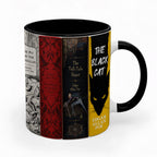 Edgar Allan Poe Classic Book Spines Accent Two-tone Mug - Bookish Two-tone Mug Gift - Unique Gift for Book Lovers