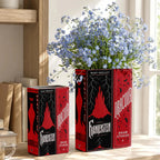 Gothic Classic Book Spines Art Ceramic Book Vase - Dark Literature Book Spines Bookish Decor - Unique Gift for Book Lovers