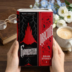 Gothic Classic Book Spines Art Ceramic Book Vase - Dark Literature Book Spines Bookish Decor - Unique Gift for Book Lovers