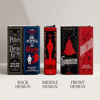 Gothic Classic Book Spines Art Ceramic Book Vase - Dark Literature Book Spines Bookish Decor - Unique Gift for Book Lovers