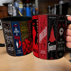 Gothic Classic Book Spines Accent Two-tone Mug - Bookish Two-tone Mug Gift - Unique Gift for Book Lovers
