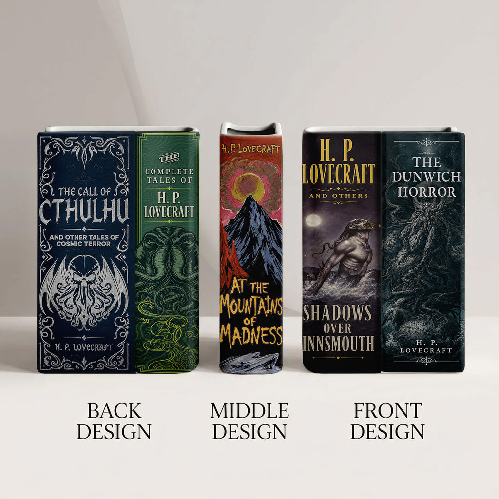 H. P. Lovecraft Classic Book Spines Art Ceramic Book Vase - Horror Book Spines Bookish Decor - Unique Gift for Book Lovers