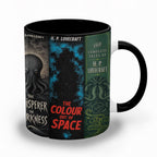 H.P. Lovecraft Classic Book Spines Accent Two-tone Mug - Bookish Two-tone Mug Gift - Unique Gift for Book Lovers
