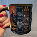 H.P. Lovecraft Classic Book Spines Accent Two-tone Mug - Bookish Two-tone Mug Gift - Unique Gift for Book Lovers