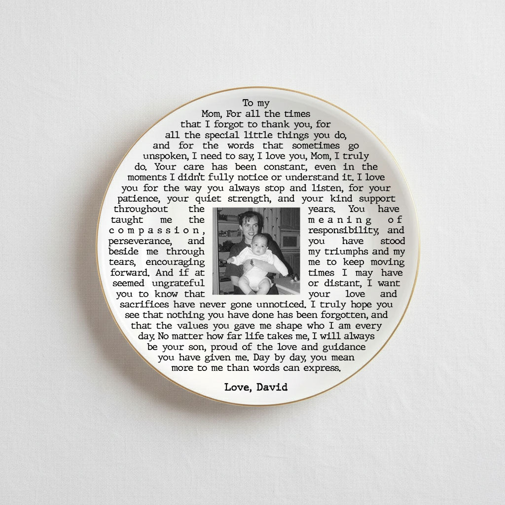 Custom Vintage Photo Jewelry Dish Mother Day Gift - Personalised Trinket Tray Gift for Mom