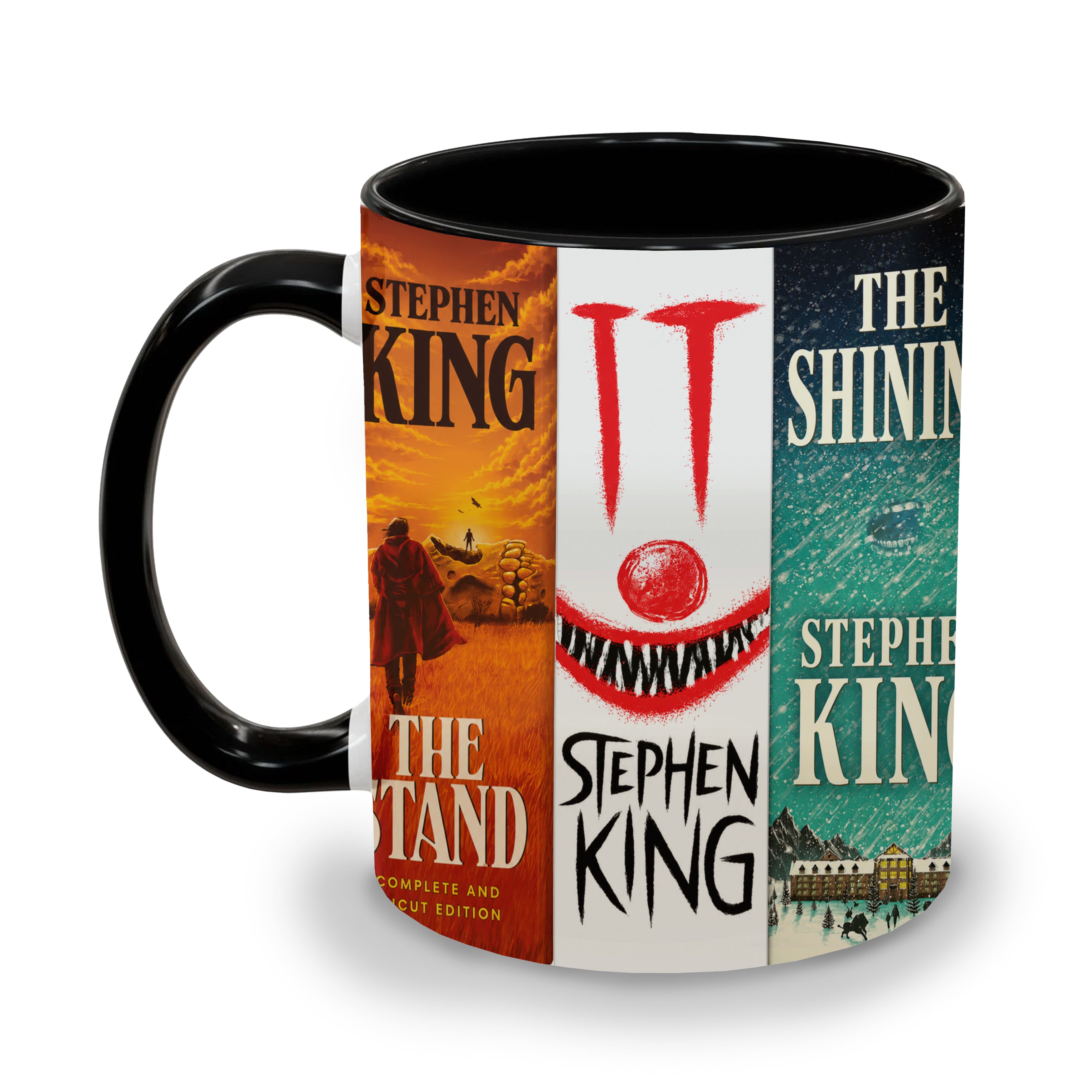 Stephen King Horror Book Spines Accent Two-tone Mug - Bookish Two-tone Mug Gift - Unique Gift for Book Lovers