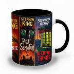 Stephen King Horror Book Spines Accent Two-tone Mug - Bookish Two-tone Mug Gift - Unique Gift for Book Lovers