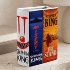 Stephen King Classic Book Spines Art Ceramic Book Vase - Horror Book Spines Bookish Decor - Unique Gift for Book Lovers