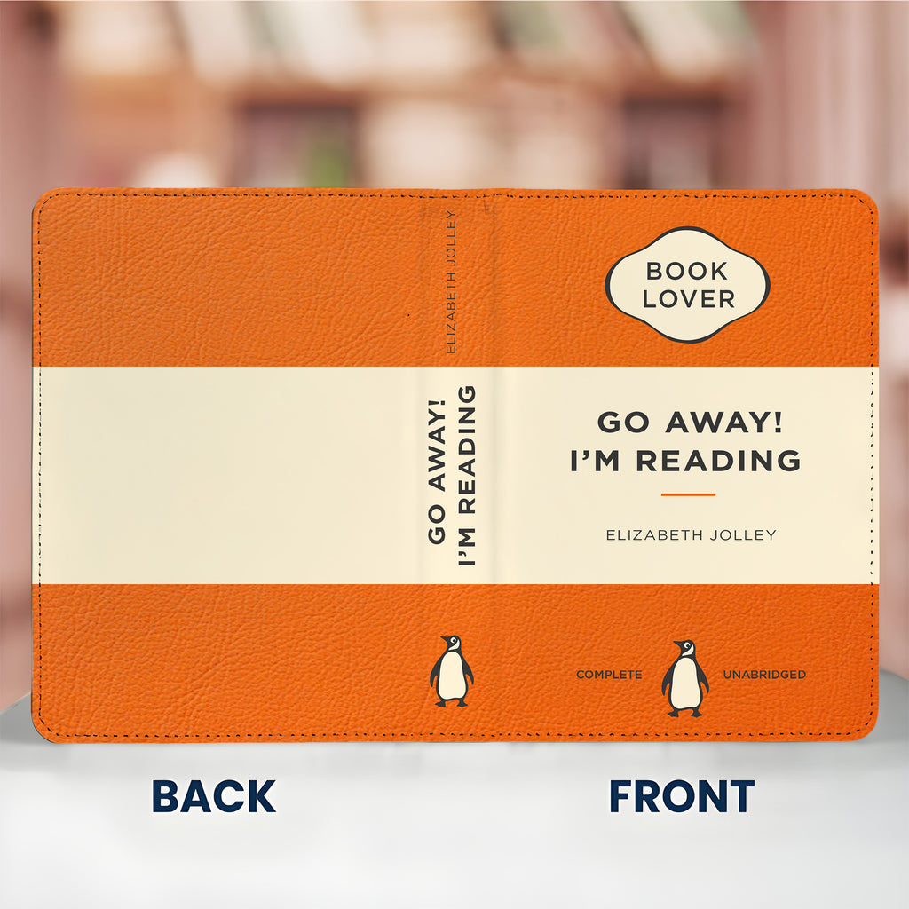Custom Classic Penguin Book Go Away I'm Reading Kindle Case - Personalized Kindle Case For Book Lovers