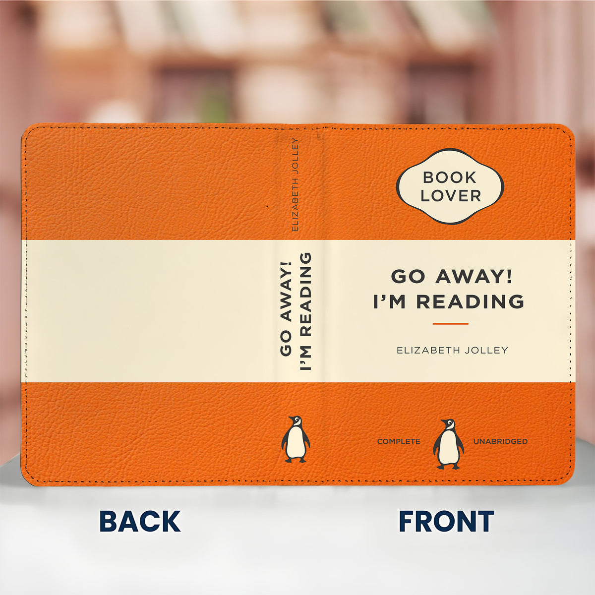 Custom Classic Penguin Book Go Away I'm Reading Kindle Case - Personalized Kindle Case For Book Lovers