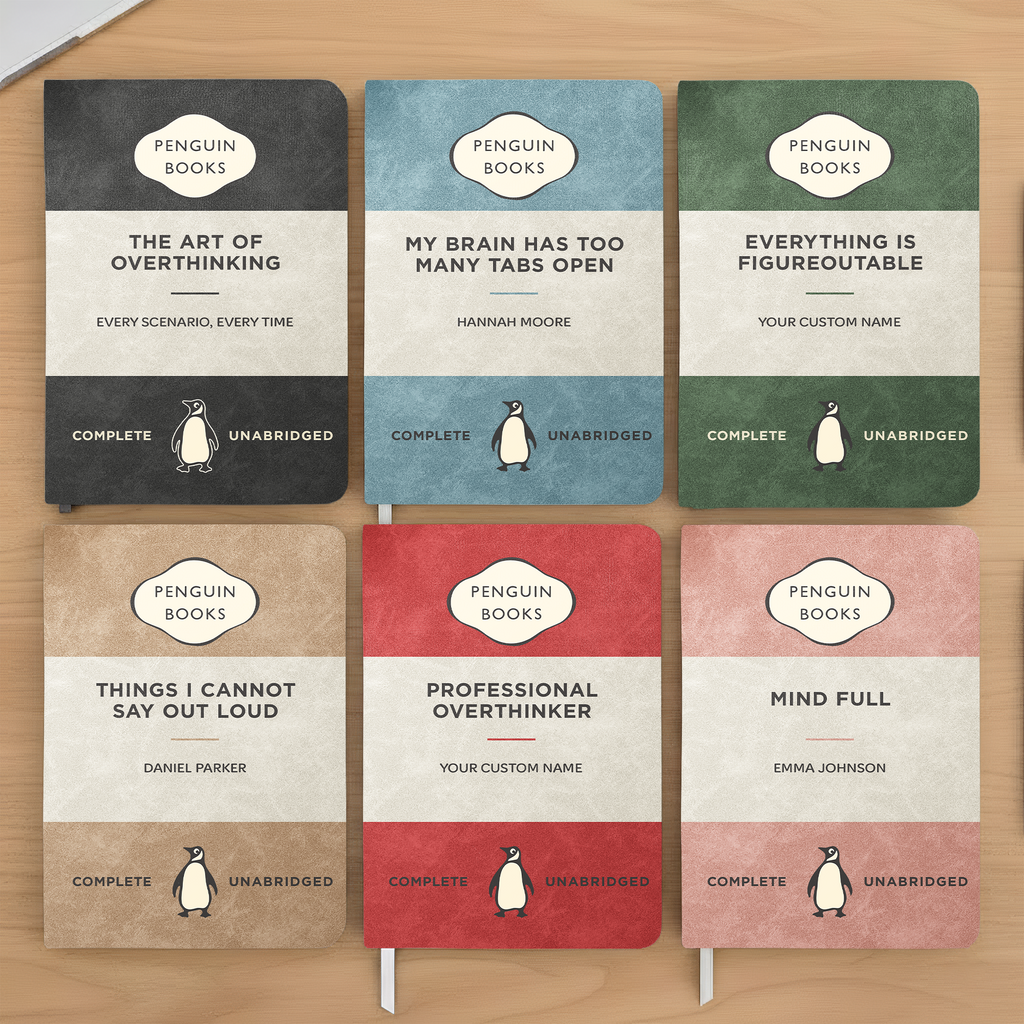 Funny Sarcastic Penguin Journal - Personalized Leather Journal