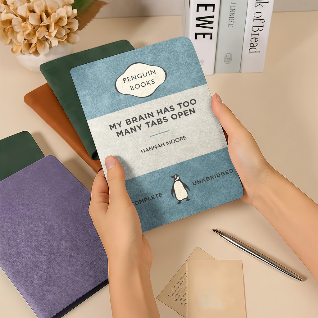 Funny Sarcastic Penguin Journal - Personalized Leather Journal