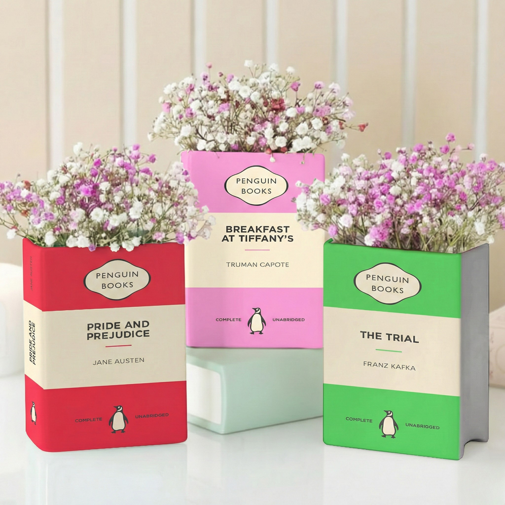 Custom Classic Penguin Book Vase