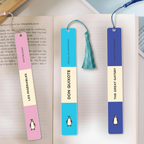 Custom Spine Penguin Book Bookmark For Book Lovers - Custom Acrylic Bookmark With Tassel