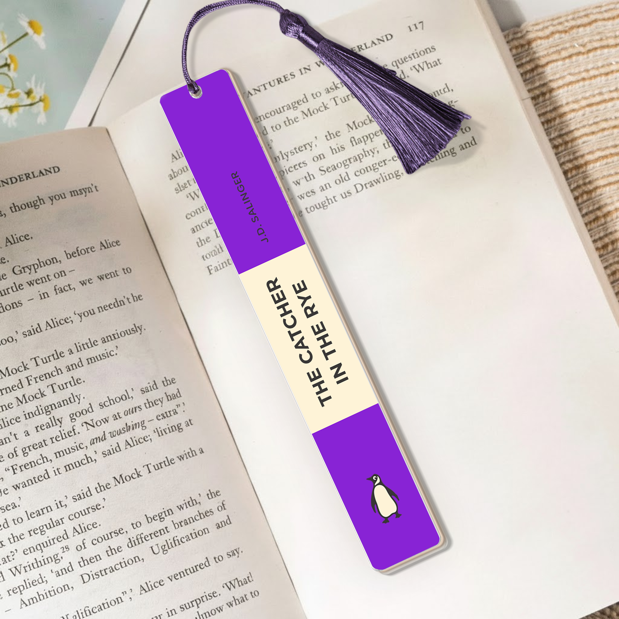 Custom Spine Penguin Book Bookmark For Book Lovers - Custom Acrylic Bookmark With Tassel