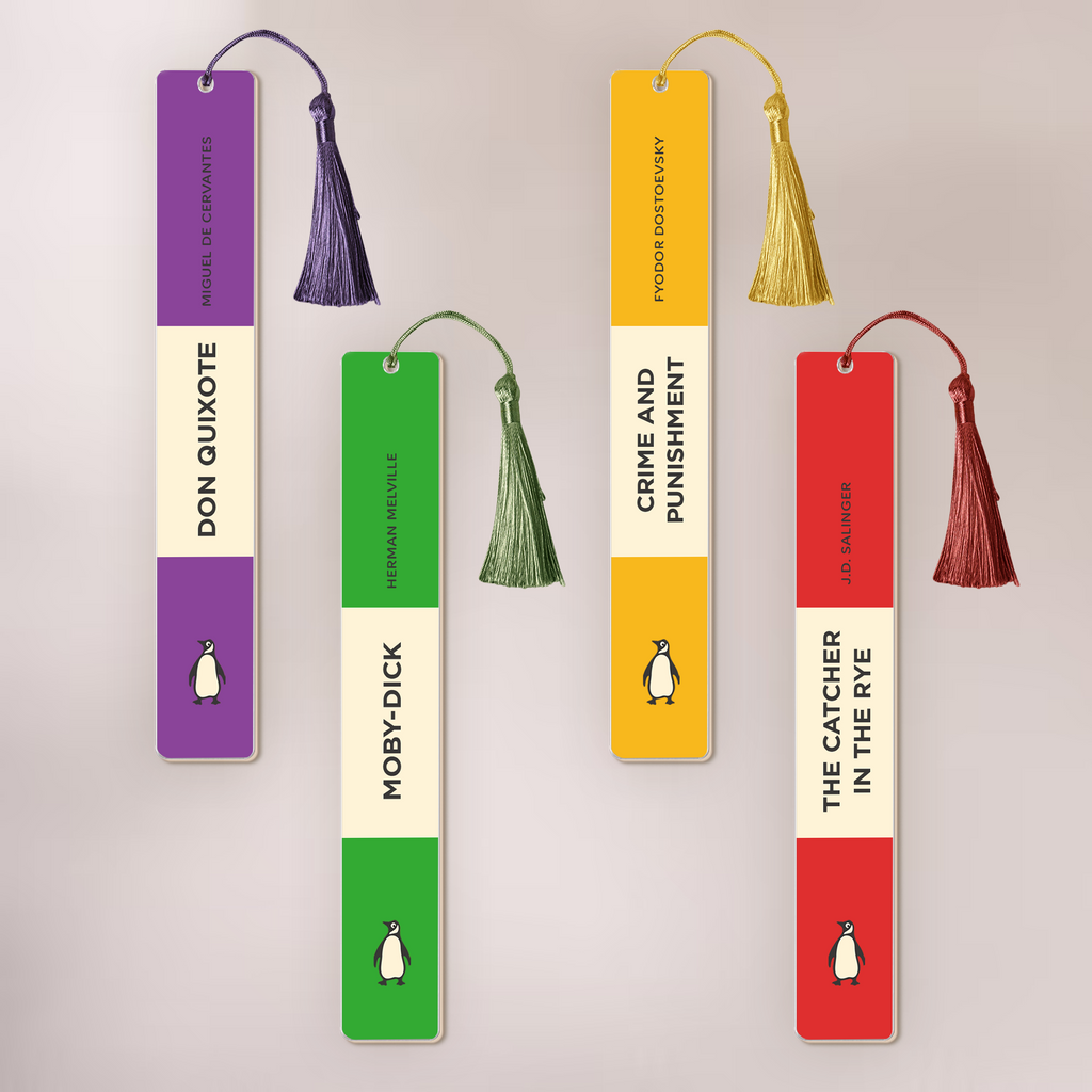 Custom Spine Penguin Book Bookmark For Book Lovers - Custom Acrylic Bookmark With Tassel